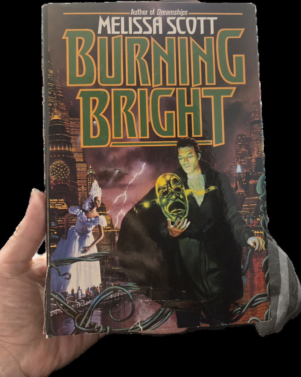 Burning Bright Melissa Scott 1993 Vintage Sci-Fi Cyberpunk Tor Book Paperback
